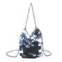 Bling Wedding Evening Clutch Purse Handmade Beaded Shell Mini Bag Fashion Laser Color Ladies Handbag Chain Fish Scale Phone Bag