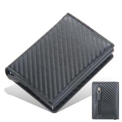 OEP004 Custom Short Card Holder Rfid Blocking Carbon Fiber Card Holder Pop Up Wallet Credit Card Holder for Men and Women