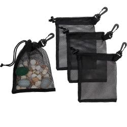 High Quality Custom Logo Laundry Mesh Bag Small Black Mesh Jewelry Gift Drawstring Bag With Clip