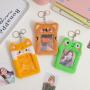 2023 Fashion Cute Kpop Custom Design Clear PVC Window Plush Embroidery Frog Photo Card Holder With Keychain