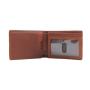 Slim genuine leather wallet men rfid blocking front pocket card wallet bifold minimalist wallet with pull tab