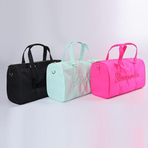 Keymay Custom Embroidery Large Capacity Dustproof Waterproof Antioil Nylon Duffel Bag Travel Duffle Sports Gym Bag