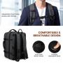 LOVEVOOK Custom waterproof large travel backpack gray canvas backpack business laptop bag Expandable mens backpack travel bag