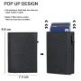 Newest RFID Pop Up Wallet Male RFID Blocking Pu Leather Popup Credit Card Holder Minimalist Auto Eject Smart Card Holder