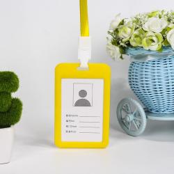 HR598 Creative Plastics ID Badge Holders Credit Card Employee Working Bus Card Case Neck Strap Bus Access Student Card Holder