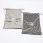 Custom Embroidery Logo Velvet Drawstring Dust Cloth Shoe Bag Large Gray Velvet Gift Shopping Bag For Shoe