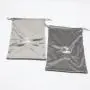 Custom Embroidery Logo Velvet Drawstring Dust Cloth Shoe Bag Large Gray Velvet Gift Shopping Bag For Shoe
