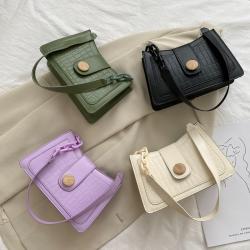 The Latest Fashionable Versatile Shoulder Bag Chain Underarm Handbag Stone Print Pu Leather Cross-body Messenger Bag