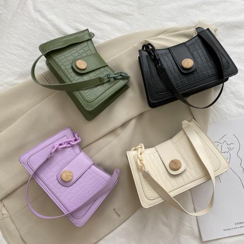 The Latest Fashionable Versatile Shoulder Bag Chain Underarm Handbag Stone Print Pu Leather Cross-body Messenger Bag