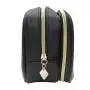 Portable Premium PU Toilet Brush Bag Embossed Logo Travel Compartment Zipper Cosmetic Pouch