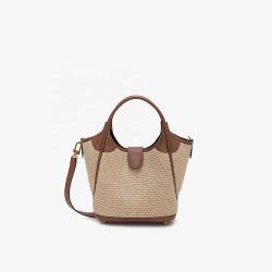 2024 Wholesale Customized Handbag Environmental Protection Shape Straw Shoulder Bag Slung Beach Straw Bag
