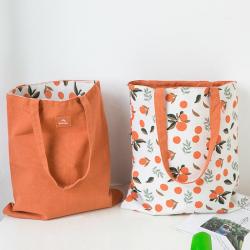 Canvas Fruit Double-sided Dual-use Shoulder Bags Cotton Linen Pocket Handbag Shopping Bag Female Canvas Cloth Totes WF221102