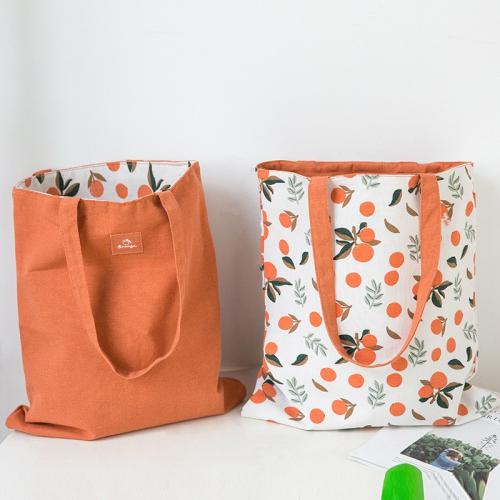 Canvas Fruit Double-sided Dual-use Shoulder Bags Cotton Linen Pocket Handbag Shopping Bag Female Canvas Cloth Totes WF221102