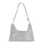 HR425 New Plastics Mesh Rhinestone Knotted Underarm Bag with Diamond Inlay Trend Niche One Shoulder Dinner Clutch Bag Tote Bag