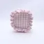 Keymay Fashion Girls Cute Organizer Zipper Pouch Gingham Pouch Check Cosmetic Bag Makeup Bag with Ruffle Edge