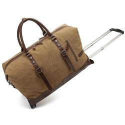High Quality Trolley travel bag men's luggage large capacity waterproof yoga fitness bag wheeled canvas travel duffle  bag