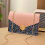 2024 New Fashion Women's Joker PU Shoulder Messenger Bag Wholesale Personalized Sequin Small Square Bag Portable Single Strap