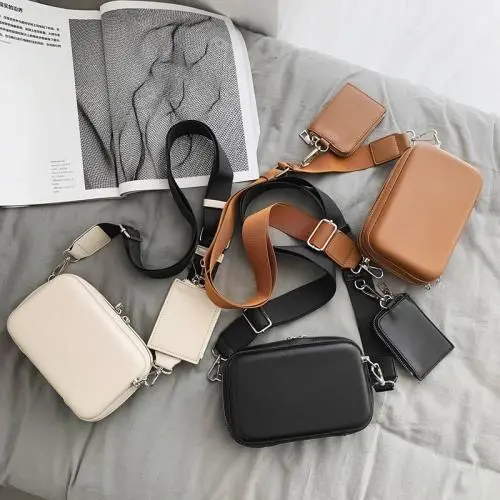 Hard Quality Handbags Pure Color Designer Shoulder Bags Two-Piece Set Shoulder Bag Leather