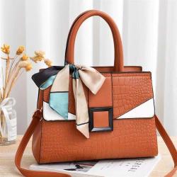 Cross-border Agitation Women Alligator Scarves Bow Handbags China Wholesale PU Lady Bags Girl Zipper Square Handbag