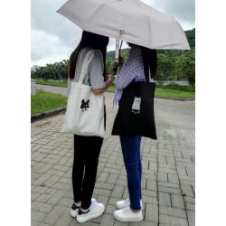 Custom Logo Thick Cotton Canvas Chic School Women Lady Handbag Eco Friendly Shopping Cotton Tote Bag Shopping Bags
