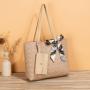 Gelory Wholesale Ladies Underarm Bags PU Leather Love Embroidered Solid Color Large Capacity Scarf Tote Handbag Shoulder Bag