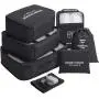 Gelory 7 Set Packing Cubes For Suitcases , Lightweight Travel Luggage Organizer With Shoe Bag & Laundry Bag