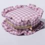Low MOQ Gingham cosmetic bag Lattice Cute small pouch for Women Ruffle Girls Makeup Bag beauty case bag