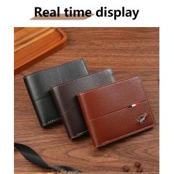 Men's leather wallet, bank credit card holder, casual short style PU leather change pocket, men's wallet