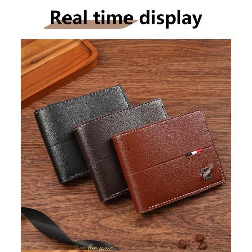 Men's leather wallet, bank credit card holder, casual short style PU leather change pocket, men's wallet