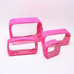 Keymay New color Clear Makeup Bag Portable Travel Toiletry Cosmetic Bag Case for Women Transparent Make Up Pouch