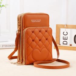 New Arrival Three Zipper Crossbody Bag Large Capacity Multicolor Coin Purse Embroidery Mobile Phone Wallet Bag carteras para mujer