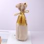 Custom Logo Printed Bottom Wine Packaging Velvet Pouch Luxury Velvet Satin Lining Gift Wine Bag With Tassels