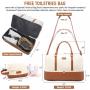 Realer Overnight Carry on Weekender Duffel with Shoe Compartment Toiletry Bag Flight Approved Womens Canvas Luggage Travel Bags