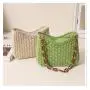 Summer women's bag new single shoulder solid color woven bag wholesale beach vacation bags women handbags ladies