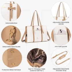 Fashion Stylish 2pc/set PU leather luxury ladies handbag with Purse shoulder tote bags office briefcase laptop bags for women