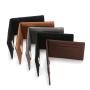 HF070 CUIKCA Men Wallet Purse PU Leather RFID Blocking Simple Wallet Stainless Steel Clip Money Clip ID Bank Credit Card Holders