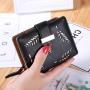 New Korean style short wallet ladies zipper buckle skeleton leaves small wallet purse money clip card bag factory wholesale