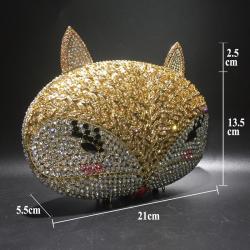 OEM Factory Fox Purse Charm Unique Purses Rhinestones Luxury Rhinestone Bags Evening Crystal Bag