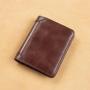 Wholesale Cowhide Genuine Leather Wallets For Men Trifold RFID Blocking Leather Custom Man Cash Clip Slim Wallet Card Holder Bag