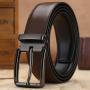 Custom Size Metal Pin Belt Buckle Leather Belt Mens Casual Genuine Leather Belt For Men