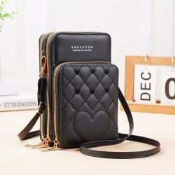 Small Mini Single Shoulder Crossbody Bag 2024 New Touch screen Fashion Mobile Phone Bag Zipper Wallet Mobile Phone Messenger Bag