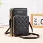 Small Mini Single Shoulder Crossbody Bag 2024 New Touch screen Fashion Mobile Phone Bag Zipper Wallet Mobile Phone Messenger Bag
