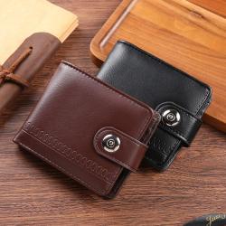 Horizontal wallet for men, PU business style, fashionable, multi-card slot, large capacity, multi-functional card holder
