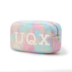 Stock Custom New Baby Pink Yellow Mint Rainbow S M L XL Travel Makeup Organizer Toiletry Bag for Women Terry Cosmetic Bag