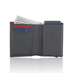Wholesale men wallet metal card holder saffiano leather wallet men rfid blocking slim men's wallet