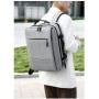 HR766 USB Charge Port Men's Expandable Backpack Fashion Waterproof Leisure Travel Backpack Oxford Business Laptop Backpack