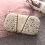 High Quality Fashion Fashionable Small Square Evening Party Bag Elegant White Clutch Shoulder Bag New Acrylic Pearl Bags