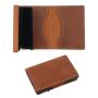 Custom Genuine Leather Pop up Card Holder Aluminum Wallet Crazy Horse Leather Metal Card Holder
