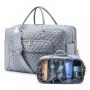 LOVEVOOK fashion quilted 2pc Overnight Weekender Bag with wet pocket Hiking Gym Bag for Travel Sports Camping Travel Duffel bags