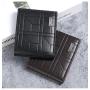 New men's wallet fashion plaid horizontal soft leather men's short wallet large capacity multi-card purse